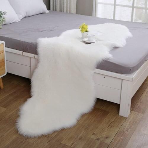 LIU Long Faux Fur Artificial Sheepskin Fluffy Chair Seat Sofa Cover luxury Carpet Mat Area Rug Living Bedroom Home Decoration