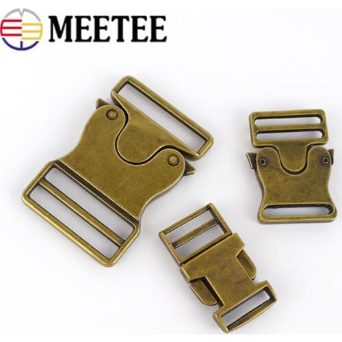 Meetee 2/5pcs ID 20/25/38mm Metal Bronze Quick Release Buckle for Pet Collar Ourdoor Backpack Luggage DIY leatherCraft Accessory