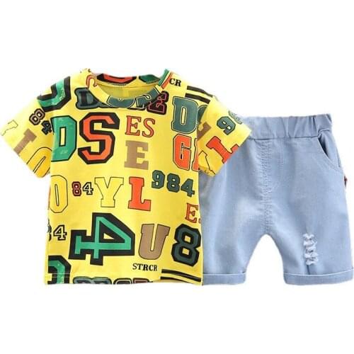 Fashion Baby Girl Clothes Children Letter T-Shirt Shorts 2Pcs/Set New Summer Boys Clothing Toddler Sport Costume Kids Tracksuits
