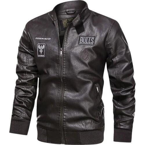 2021 Fall Mens Air Force Pilot Motorcycle Leather Jacket Fashion Mosaic Red Leather Coat Outdoor Riding Suit Pu Leather Jacket