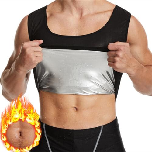 Men Thermo Shirt Sweat Sauna Tank Tops Body Shapers Waist Trainer Slimming Vest Fitness Shapewear Belt Compression Workout Shirt