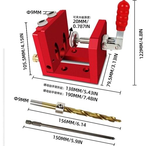 Pocket Hole Jig Kit Adjustable Oblique Drill Guide Locator With Quick Clamp Joinery Woodworking Tool For DIY Carpentry