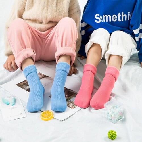 2020 New Winter Children Socks Plus Velvet Thick Cotton Lacework Boys Girls Socks 1-12 Year Kids Socks For Girls 5 pairs/lot