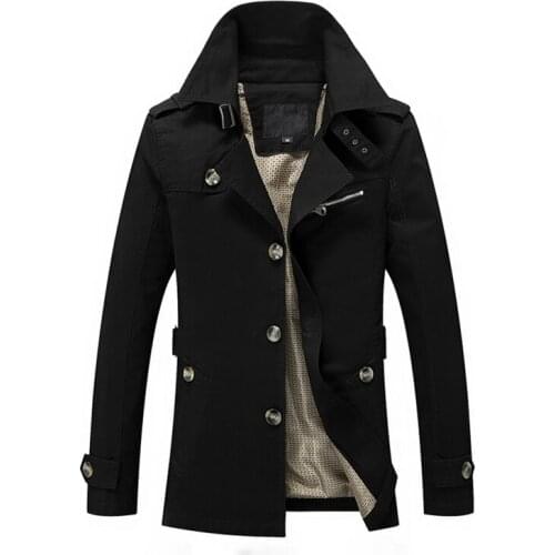 New arrival mens autumn and spring cotton twilled trench coats turn down collar slim casual jackets