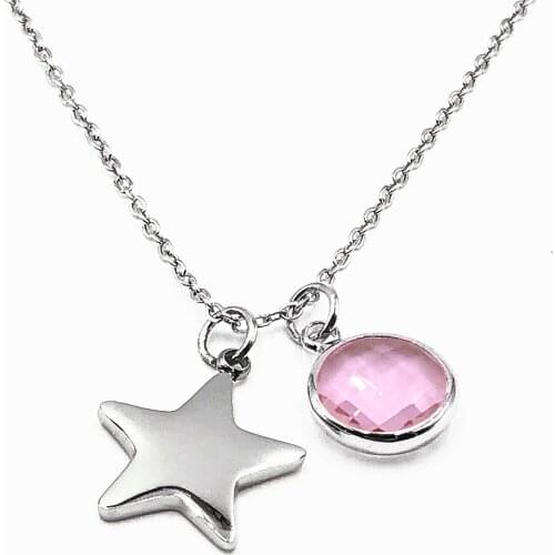 Wholesale Exquisite Jewelry Statement Stainless Steel Necklace Women Accesories Chain Star Pendant Undefined Necklaces Igirl