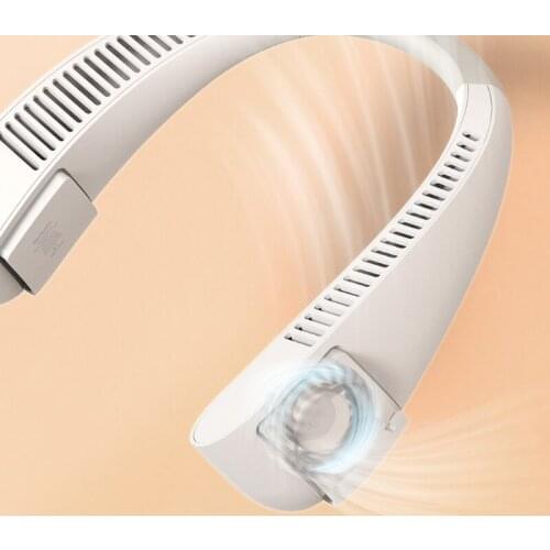 Rechargeable USB Neck Fan Portable Handsfree Fan Suspended 3 Speeds Adjustable Neck Fan Silent Bladeless Fan