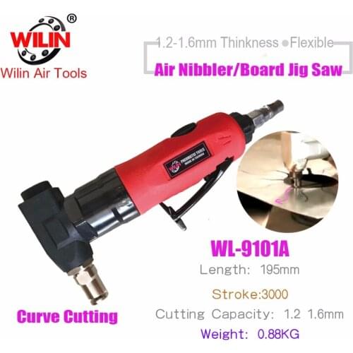 Wilin Pneumatic Tools Air Nibbler with 18 Gauge for Cutting 1.2mm Metal Sheet Cutting Tool Air Scissors Curve Knife Cut Machine