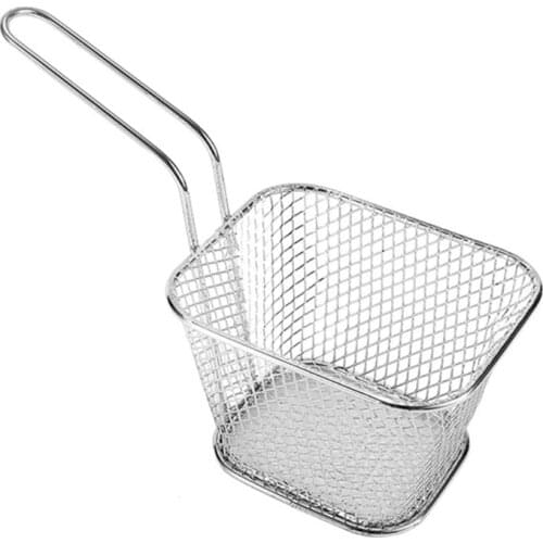 Professional Rectangular Stainless Steel French Fries Basket Small Individual T3LE