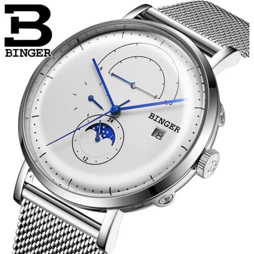Switzerland Automatic Watches BINGER Men Watch Luxury Brand Mechanical Mens Watches Sapphire Male Japan Movement reloj hombre