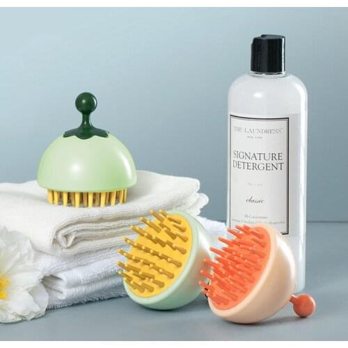 Massage Brush Silicone Hair Wash Brush Head Body Shower Massager Comb Silicone Acupoint Head Meridian Relaxing Massage Comb Tool