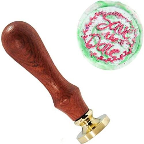 Save The Date Script Wax Seal Stamp, Great for Embellishment of Envelopes, Invitations, Wine Packages, Greeting Cards, etc