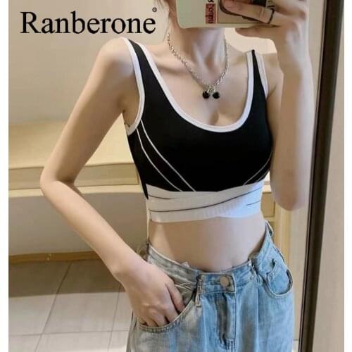Ranberone Sports Bra Women Yoga Running Workout Breathable Top Supports Fitness Activity Bras Quick-Dry Compression Women Bras