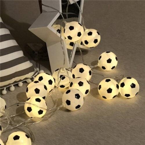 LED Soccer Balls String Garland Decoration Bedrooms Home Theme Party Christmas 3/5M Decorative Football Fairy Lights Battery USB