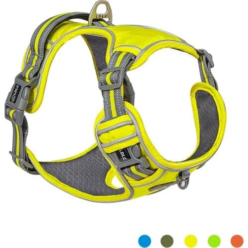 Reflective Nylon Pet Dog Harness Dog Padded Vest Adjustable Chest Strap Safety Lead All Weathers For large medium small Dogs