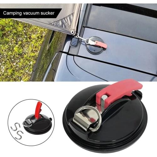 Heavy Duty Suction Cup Anchor with Securing Hook Multifunctional Car Tensioner for Tie Down Luggage Tarps Tents Camping Car Van