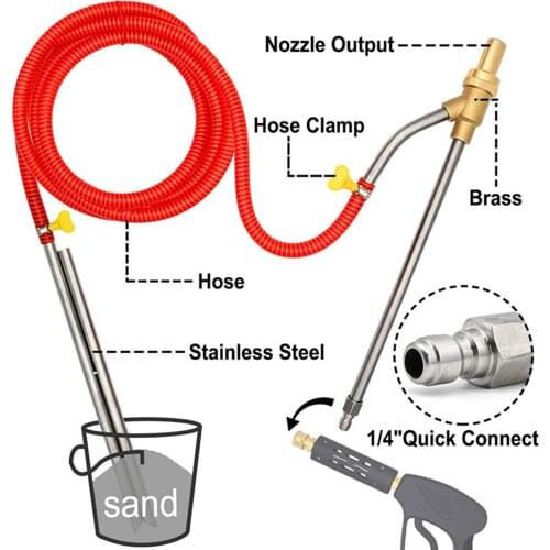 Universal Pressure Washer Sandblasting Kit Wet Sandblaster Attachment 5000 PSI for Abrasive Cleaning