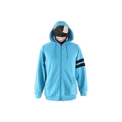 Inspired by Tokyo Ghoul Ken Kaneki Anime Cosplay Costumes Cosplay Hoodies Solid / Print Blue Long Sleeve Top