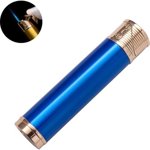 Windproof Lighters Blue Flame Jet Torch Lighter Refillable Butane Gas Metal Cigar Lighter Smoking accessories