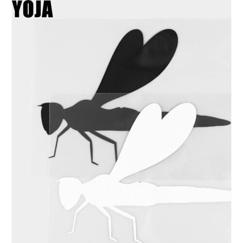 YOJA 14.4×10.3CM Dragonfly Beautiful Cartoon Animals Vinyl Decal Pattern Car Stickers Black/Silver 19C-0426