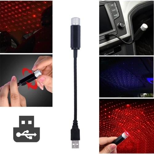 USB Car Interior Ceiling Atmosphere Projector Laser Lamp LED Star Night Light Car and Home Romantic Atmosphere Light