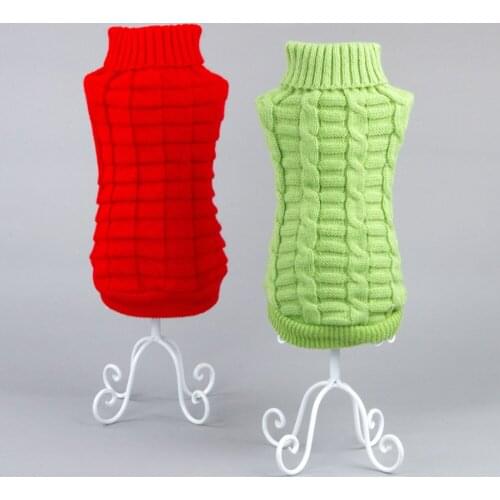 Winter Warm Dog Cat Sweater Clothes For Dogs Pet Turtleneck Jumper Warm Clothing Coat Knitting Crochet Cloth Outfit Vest