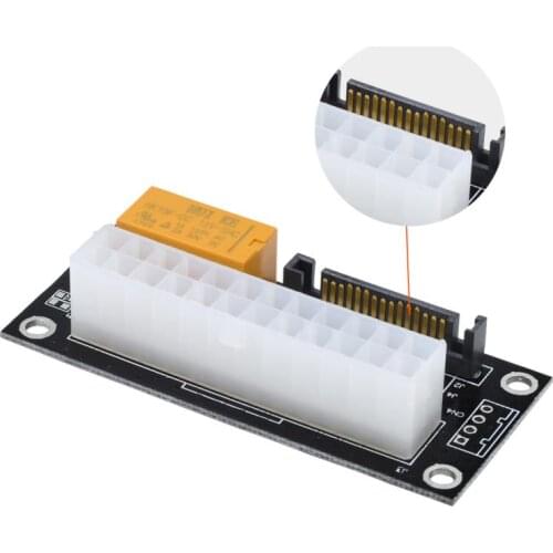 1pc Dual PSU Power Supply Sync Adapter Fast Shipping Add2psu ATX 24Pin To 4pin Molex Connector Riser Card Miner Mining BTC