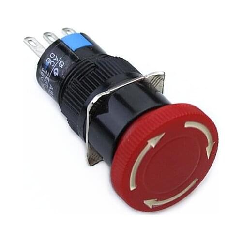 1PCS Red Mushroom DC 30V 3A / AC 250V 1A Emergency Stop Push Button Switch
