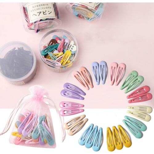 10/20/24/40 Pcs Fashion Hair Clips for Women Girls Kawaii Kids Snap Barrettes Candy Color Hair Pins Clip for Hair Accessories