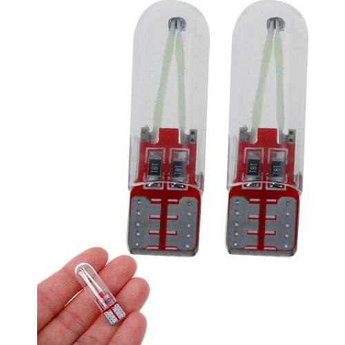 2pcs 12-24V License Plate Width Light Purple bulb COB DC LED Canbus Glass