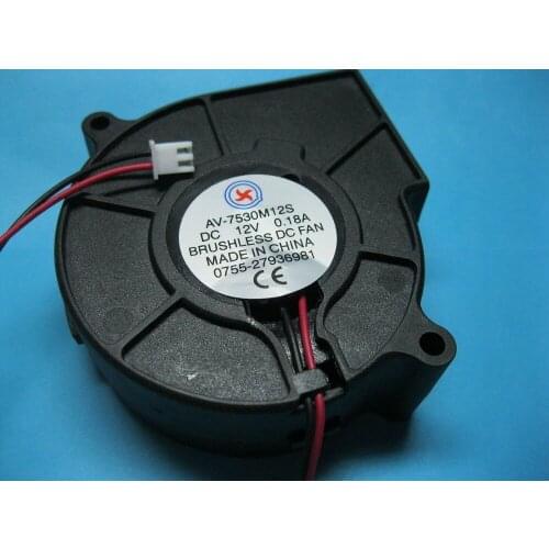 6 Pcs Brushless DC Blower Fan 12V 7530S 75x30mm Sleeve-bearing