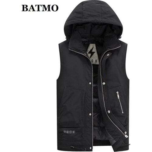 BATMO 2020 new arrival winter 80% White duck down hooded jackets men,warm thicked parkas coat,plus-size M-XXXL 8809