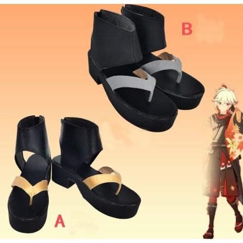 Game Genshin Impact Kaedehara Kazuha Cosplay Women Men Shoes Halloweem Party Roal Play Anime Cosplay White Glod Shoes For Unisex
