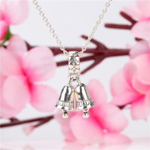 Bewill S925 Sterling Silver Christmas Bell Pendant Fit Original Bracelet Necklace