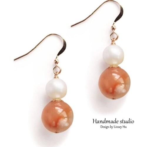 CCijiNG Pearl Crystal Sweet Earring Lucky Women Oorbellen High Quality 14Kgold-Filled Handmade Dangle Earrings Gift EH2101