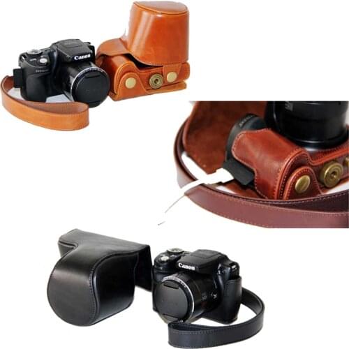 New Camera Bag Case For Canon SX50HS SX50 SX40HS SX40 PU Leather Camera Cover Pouch With Strap