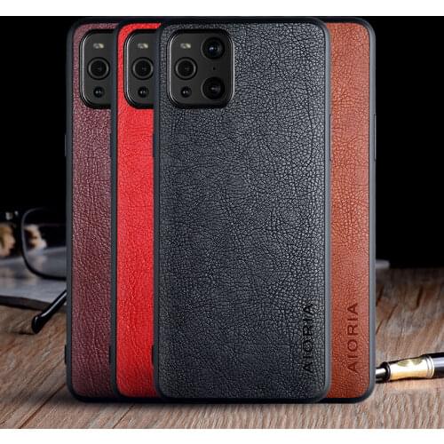 Case for Oppo Find X3 Pro funda luxury Vintage Leather skin capa with tpu hard cover for oppo find x3 Pro case coque