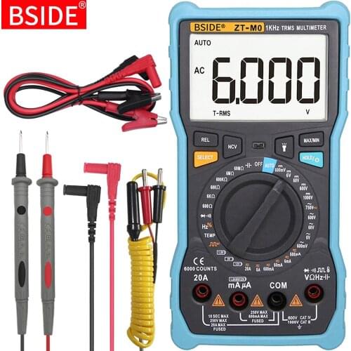 Digital Multimeter BSIDE ZT-M0 Profesional Capacitance Transistor Battery Tester 6000 Auto DC AC Voltmeter Square Wave LCR Meter