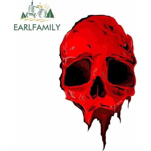 EARLFAMILY 13cm x 7.6cm For Slime Skull Car Door Stickers Sunscreen Decal Custom Printing Occlusion Scratch Laptop Accessories