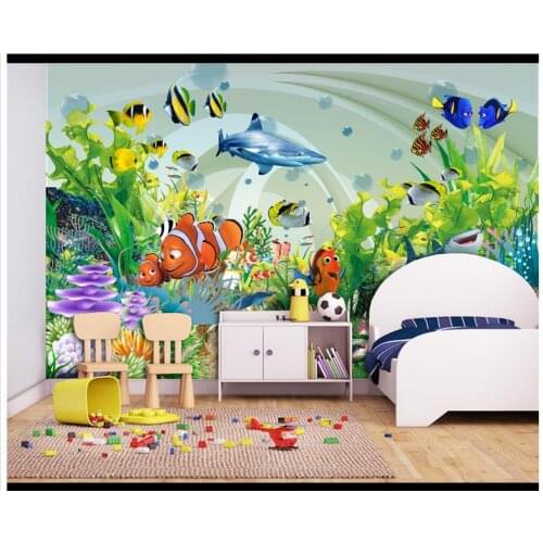 Custom photo wallpapers 3d murals wallpaper Cartoon mural Dream underwater world children room mural wall papers home decoration