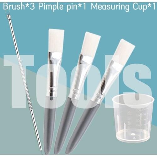 Tools for aha bha tca (3pcs brush) ( 1pcs pimple pin) (1pcs plastic cup) tools Match the brush acid