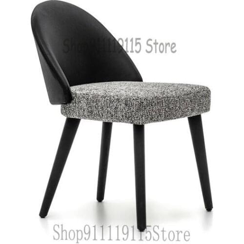 Italian Minimalist Nordic Modern Simple Dining Chair Leather Cloth Chair Luxury Leisure Chair Hotel Restaurant