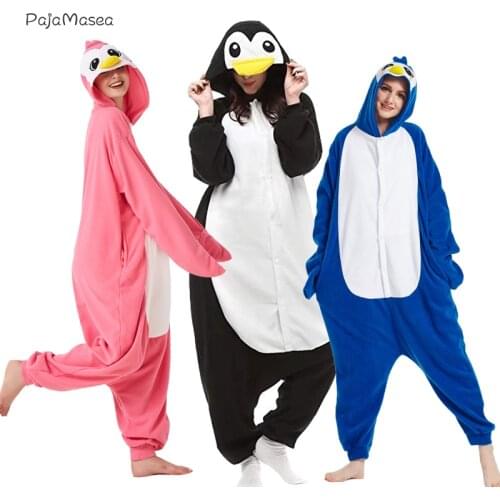 PAJAMASEA Women Pink Loveliness Penguin Onesie High Quality Adult Men Grey Cosplay Christmas Cartoon Clothing Raccoon Kigurumi