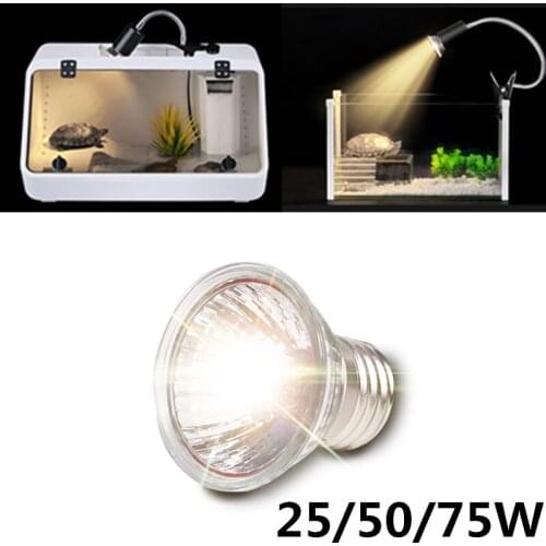 UVB+UVA3.0 Reptile Heating Lamp Bulb 25/50/75W Aquarium Basking Light Bulb Heat For Turtle Lizard Snake Temperature Controller
