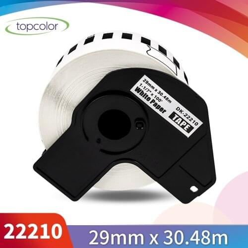 Topcolor 29mm Width DK Label Tape Compatible Brother DK 22210 Paper Label Roll Continuous Length Tape for QL Label Printer 1100