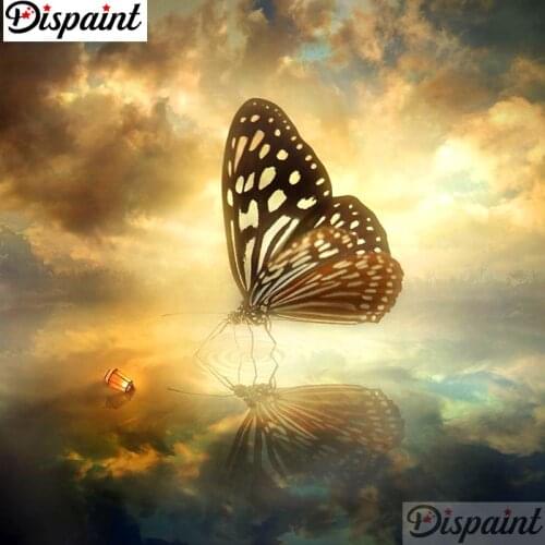 Dispaint Full Square/Round Drill 5D DIY Diamond Painting "Animal butterfly" Embroidery Cross Stitch 3D Home Decor A11748