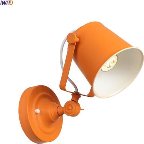 IWHD Loft Decor Industrial Wall Light Fixtures Bar Stair Bedroom Porch Metal Antique Vinage Wall Lamp Sconce LED Applique Murale