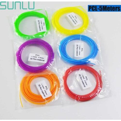 5 Meters Random Color PCL Filament Cleaning Materials For Low Temperature 3D Pen Threads Plastic Consumables For KIds Gifts