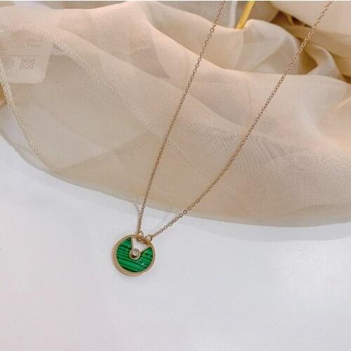 Origin Summer French Rhinestone Geometric Pendant Necklaces for Women Gold Color Metallic Open Round Chokers Necklace Jewelry