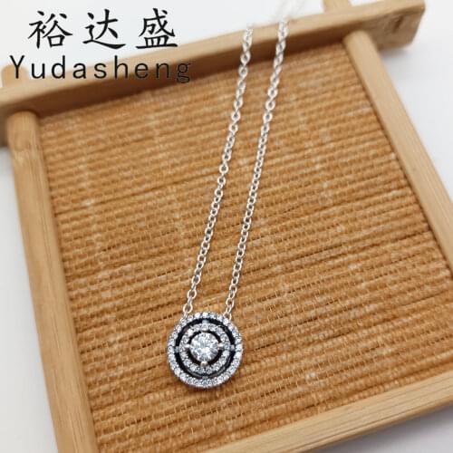 2021 Mothers Day 925 Sterling Silver Sparkling Double Halo Necklace (Leave a gap between the halo to create a floating effect)