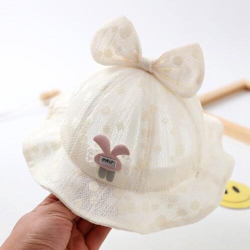 Baby Bucket Hat Pure Cotton Baby Fisherman Hat Girls Mesh Baby Sun Hat Basin Hat